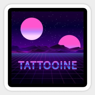 Tatooine Retro 80s Sticker